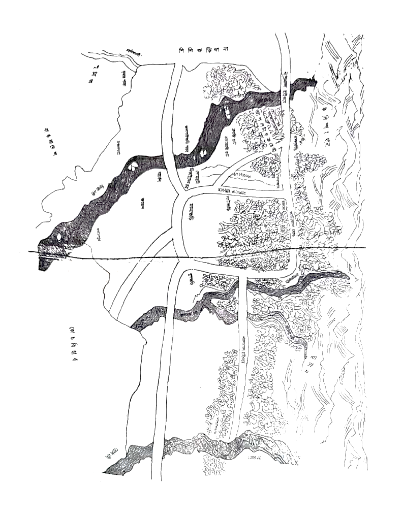 A map of a river and a river