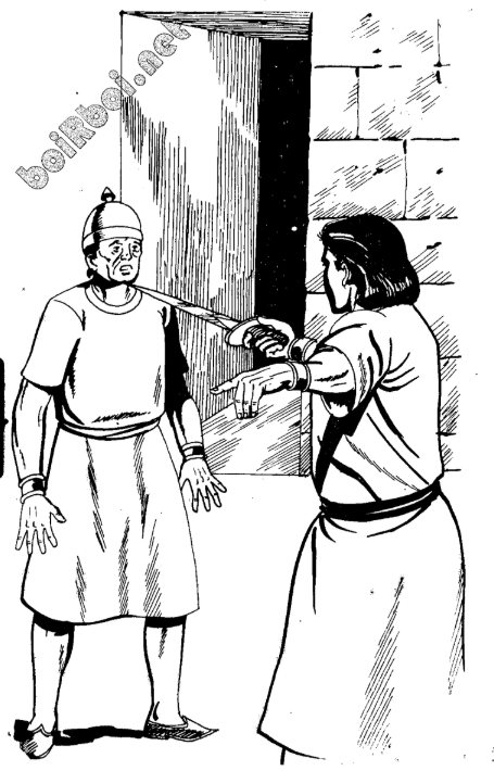 A cartoon of a person holding a sword to a person  AI-generated content may be incorrect.
