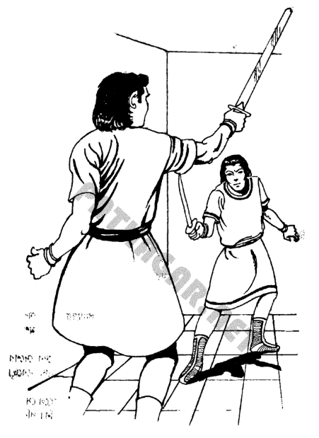 A person holding a sword  AI-generated content may be incorrect.